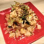 めだかタンタン - 肉の後には冷や奴を出してくれるのがニクい！　中華料理屋が出す、冷や奴はひと味もふた味も違う！　きくらげ入！