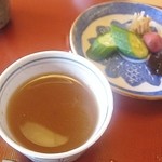 ろあん松田 - 蕎麦湯と香の物