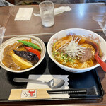 タン次郎 - 牛タンカレーハーフサイズ＋牛骨ラーメン