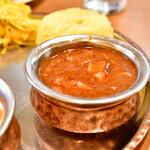 やっぱりインディア - 【三色カレーセット(チーズナンに変更)@税込1,150円】ポークラーダ カレー(中辛)