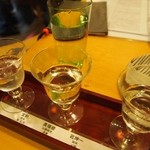 石まつ　三代目 - 利き酒セット（宝剣、奥播磨、乾坤一）