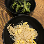 七輪焼肉 安安 - 小松菜ナムルともやしナムル