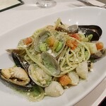 神楽坂タンテボーネ - ⚫旬の貝のジェノベーゼスパゲッティ
