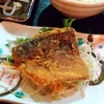 Ebisu - 鯖の竜田揚げ。バンバンジーが無くてもご飯が完食出来そうな内容です。