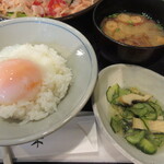 Shunsai Shubou Ichinoki - 温玉ごはん、味噌汁、酢の物