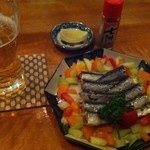 ツタヤ - 常連さんのお土産をママが盛りつけると立派な料理に