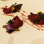 イル プレージョ - 前菜　熊本馬肉のカルネ・サラータ　赤ワインと胡桃のオイルヴィネグレット