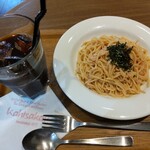 Kahi sakan - タラコの和風パスタ+アイスコーヒー