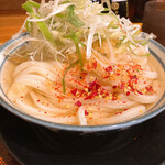 本格手打 いわしや - ひやかけうどん（大）です。（2021.7 byジプシーくん）