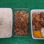 Karaage Semmonten Torishou Ichikawaten - からあげ弁当と、真ん中に皮からあげ