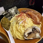 塩そば専門店 桑ばら - 国産黒毛和牛とアワビ出汁の丸ごとアワビの塩つけ麺＋牛スジトッピング
