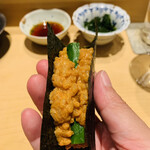 鮨 由う - ・プリン巻き（あん肝リゾット）