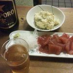 ビール・マグロ・ポテサラ