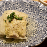 餃子とスパークリング バブルス - 白菜ミルフィーユ