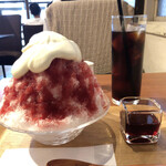 Cafe Ohana - ハイビスカスティーかき氷＋アイスコーヒーセット