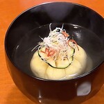 おおさか料理 淺井 東迎 - 新生姜とズッキーニの真丈吸