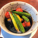 志蕎庵 江月 - 夏野菜いっぱいの揚げびたし