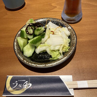 うな和本店 名古屋駅 - 付き出しのお漬物は食べ放題♪
