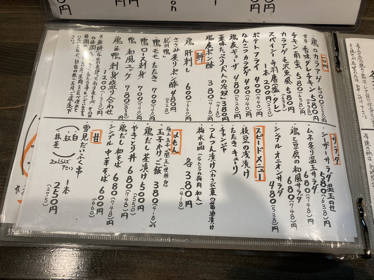 メニュー写真 : 【閉店】つくね屋(仮) - 中百舌鳥（南海）/鳥