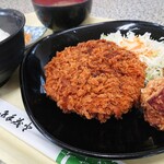 なりこま家 - ジャンボメンチ＆からあげ580円