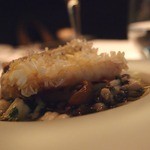 オルタシア - Oct, 2012 子甘鯛のウロコ焼き　鱧ムースのキャベツ包み　茸とｼﾞｭﾝｻｲのスープ仕立て