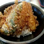 山形の肉そば屋 - ミニキス天丼 580円税込