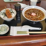 Bi kyu u - 串カツ丼セット温蕎麦