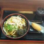 麺屋　まる - とろろ昆布うどん<大盛り> (税込)350円 この日は大盛り無料 と いなり寿司 (税込)100円 (2021.08.30)