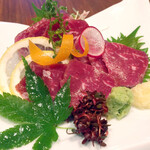 Authentic horse sashimi (red meat) directly from Kumamoto