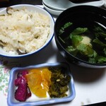 洲本温泉　海月館 - 鯛めし＋漬物＋お吸い物