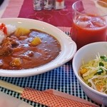 ウィンドー - 「カレーライス(サラダ付き)とトマトジュース」\600です(11/8UP)