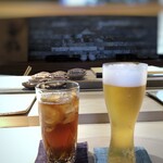 菊鮨 - 禁酒令が出ていますから、 ◆ノンアルコールビールと烏龍茶