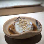 菊鮨 - ◆蛸(志賀島）、梅醤油で・・蛸は柔らかく、サッパリした梅醤油が合います。