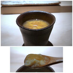 菊鮨 - ◆渡り蟹（宇部）、雲丹（余市）の茶碗蒸し・・蟹がタップリでいいお味。