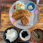 波留菜亭 - アジフライ定食プラスイカメンチ