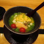 鮨 ともあき - ホヤ貝とマッシュルームとばちことオクラの冷やし茶碗蒸し