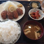 長崎屋食堂 - カキフライ定食ご飯大盛り