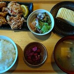 Ichioshiya Dengorou - 唐揚げランチ　※選べる小皿はだし巻きチョイス