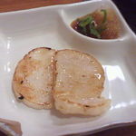 Imazato Teppanyaki - しゃぶしゃぶコースの貝柱焼き。