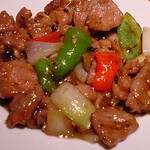 Stir-fried beef with black bean sauce