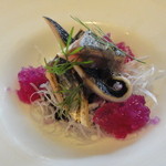 sfida - ここから12/11/○・・・秋刀魚の肝焼き　金時草のお浸しときらきらのジュレで