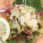 Wasabi pickled whelk shellfish