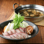Yellowtail shabu with shellfish flavorful soup stock for one person