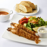 Extra large shrimp fryer set rice & miso soup or baguette & today's soup