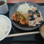 Karayama - 青唐辛子からあげと豚しゃぶ定食¥759-