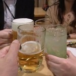 かさはら - 4人揃って乾杯