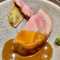 銀座 大石 - 2021.7.  岩中豚のロースト 賀茂茄子添え