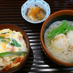 はしたて - 11月のランチ　蟹玉〆丼 と 貝柱あられ揚げ煮麺