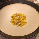 COLTa - コーンとアオリイカを焼きトマトのお出汁で　ジャイアントコーンを燻製して