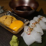 栗雲丹 - 雲丹イカソーメン